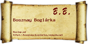 Bosznay Boglárka névjegykártya