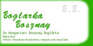 boglarka bosznay business card